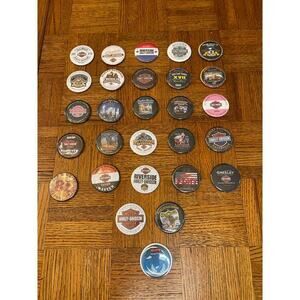 Harley Davidson magnet collection plus one fishing company magnet